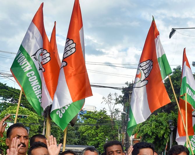 Youth Congress workers holds posters and raise slogans during their march to State BJP office to protest over Unnao rape incident, in Kolkata, Friday, Aug 2,2019. (PTI Photo/Swapan Mahapatra)(PTI8_2_2019_000174B)
