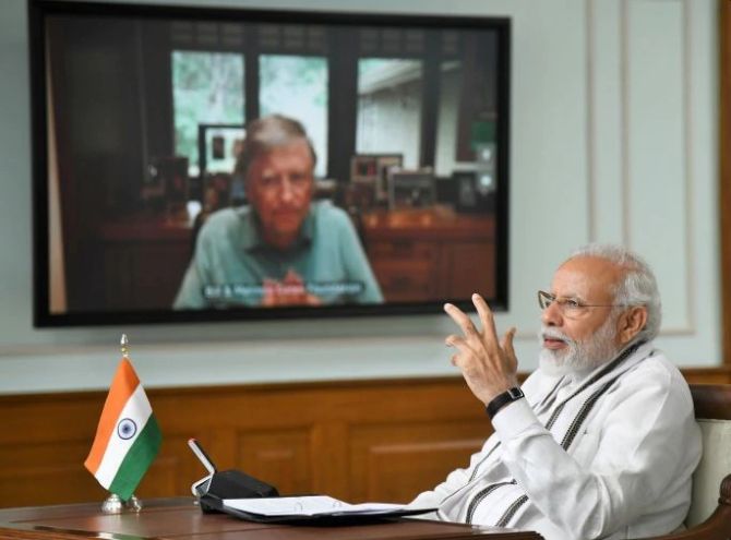 PM discusses COVID-19, its vaccine with Bill Gates