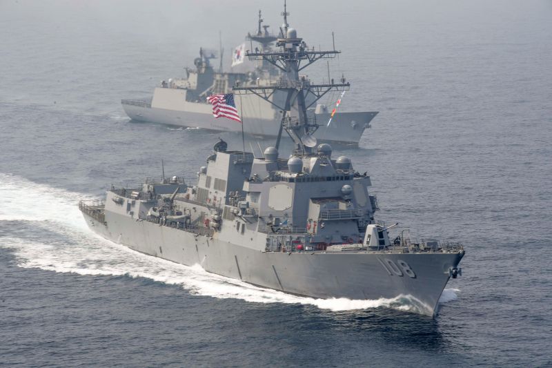U.S. warship sails near South China Sea islands claimed by China