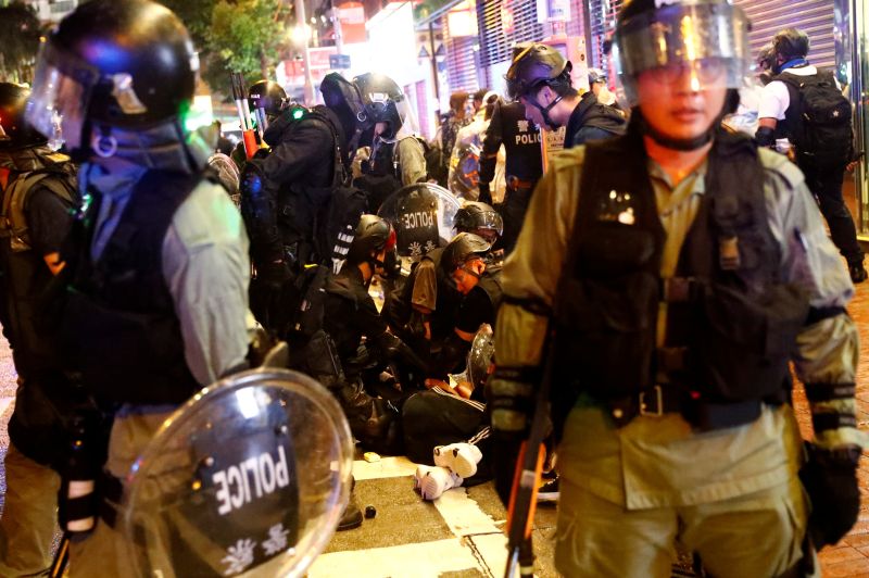 Hong Kong protests turn to chaos amid tear gas and petrol bombs