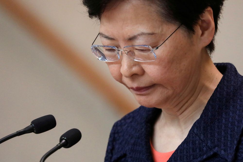Hong Kong leader says she would 'quit' if she could, fears her ability to resolve crisis now 'very limited'