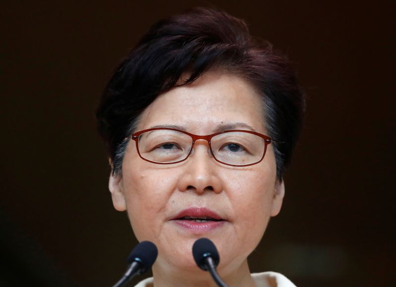 Hong Kong leader says she never discussed resigning with Beijing