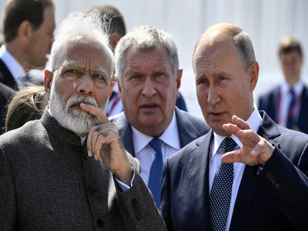 Putin by his side, Modi slams 'outside influence' in internal matters
