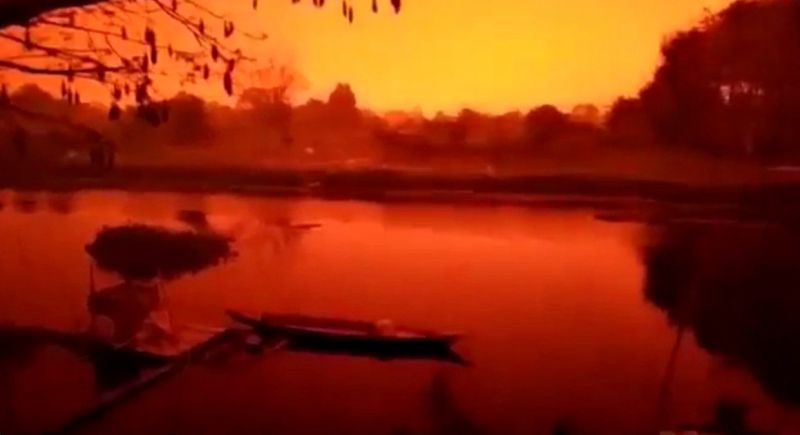 'This is earth not Mars': Blood red skies unsettle Indonesians
