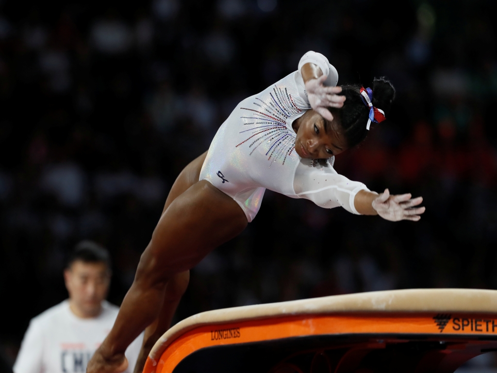 US gymnast claims record fifth all-around world title