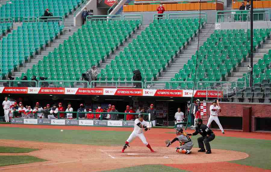 Baseball: South Korea league kicks off with 'socially distant' first pitch - but no fans