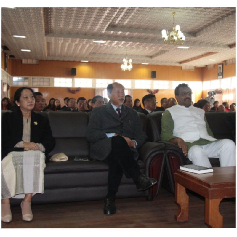 1Chief Minister Neiphiu Rio, with his wife along with with National General Secretary Ram Madhav during the pre-Christmas celebration of the NLCF at the State Banquet Hall (Old) Kohima on December 14. 