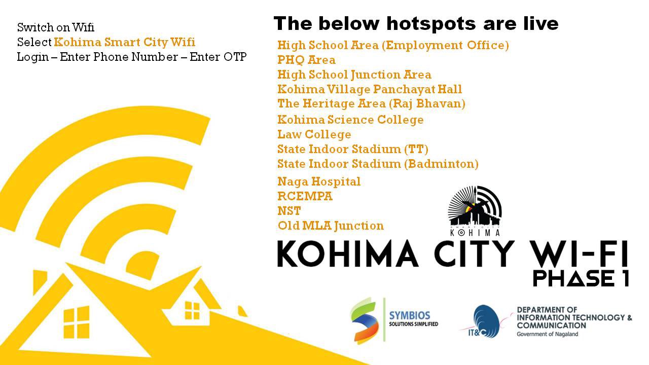 The 13 locations with Wi-Fi Hotspots in Kohima is seen this image tweeted by the official Twitter handle of the Kohima Smart City Project. (Photo Courtesy: @smartcitykohima/Twitter).