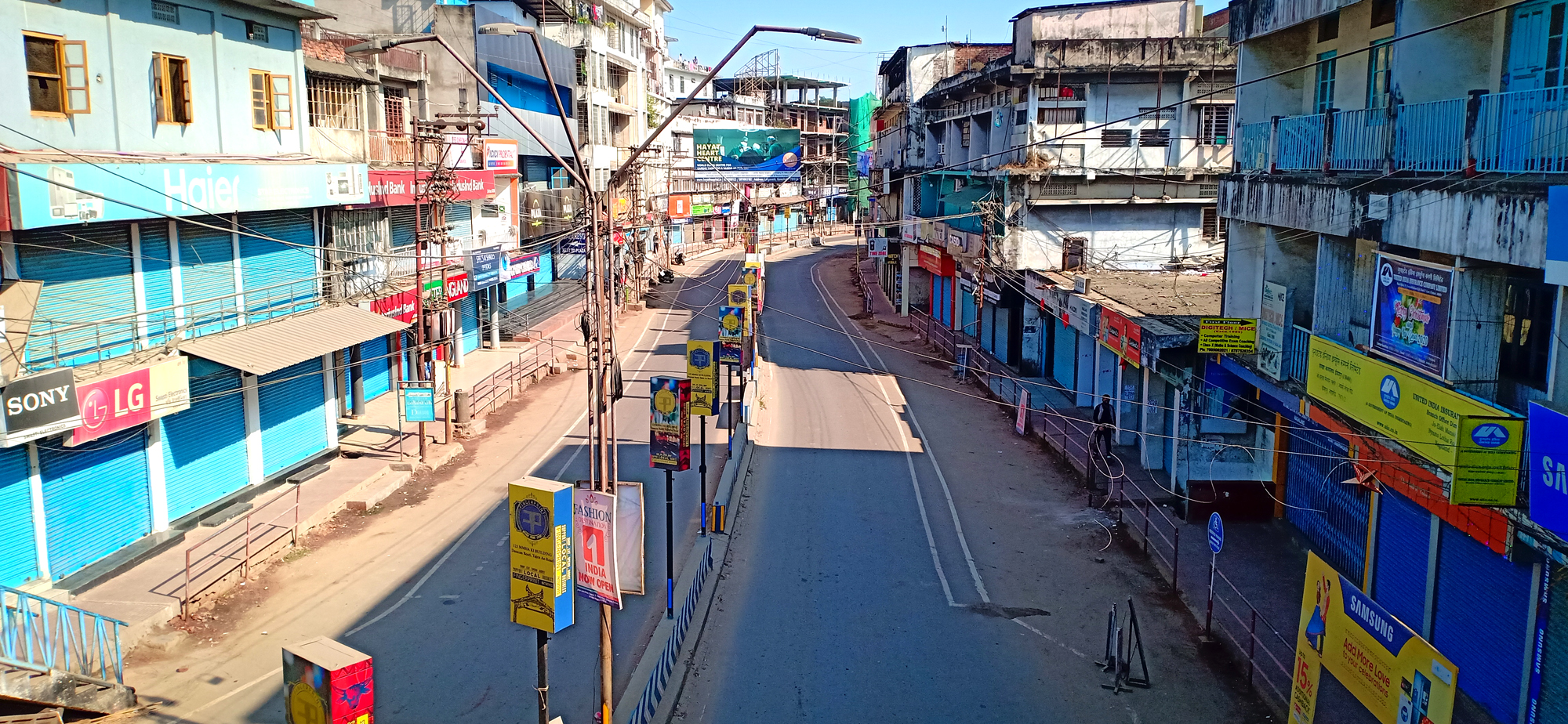 The usually busy Nyamo Lotha Road, Dimapur wears a deserted look during the bandh period on Saturday, December 14. (Morung Photo)