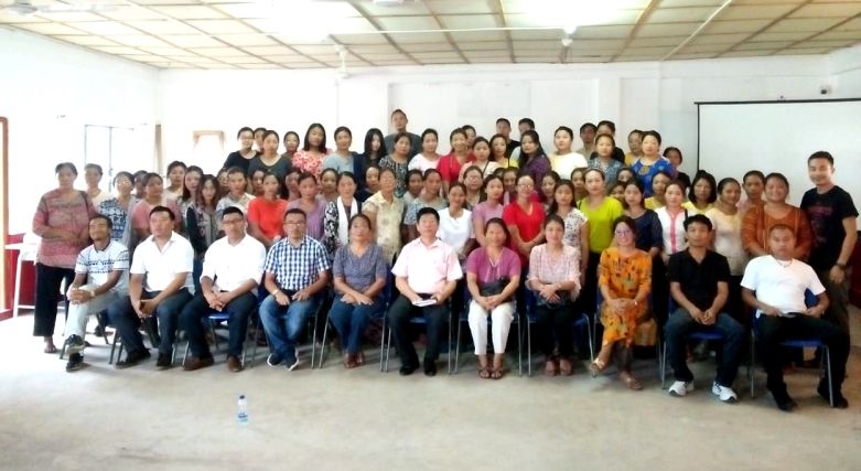 Health workers with officials of Mon during the District Health Society Meeting held on August 13. (Photo Courtesy: NHM Mon)