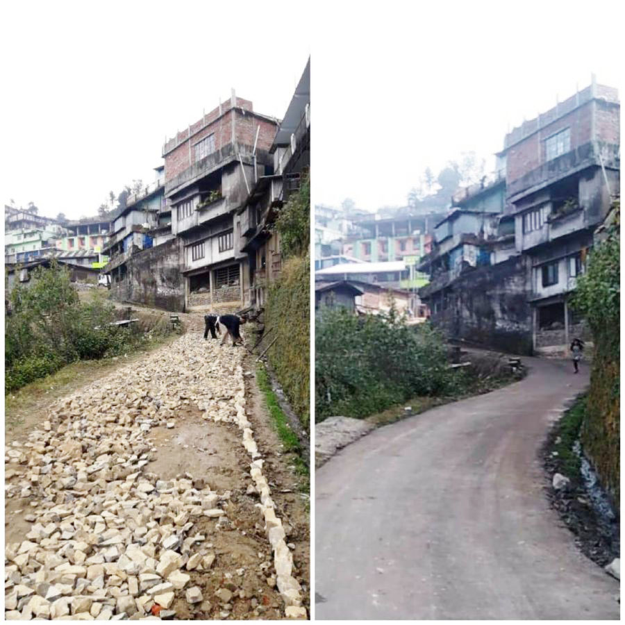 Zunheboto NPWD completes  road construction in New Colony