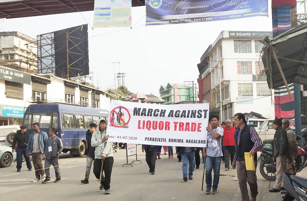 Citizens protest against liquor trade in Kohima 