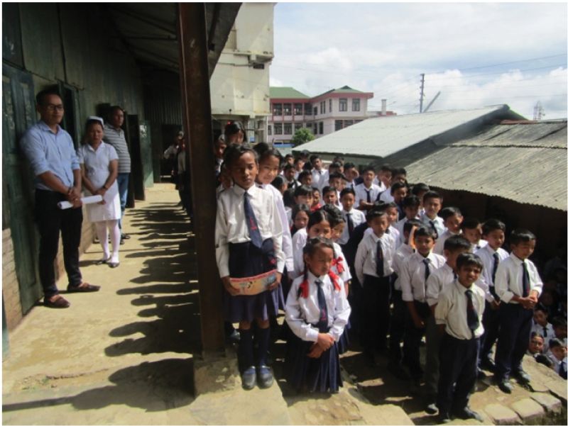 Students attending the National De-Worming Day programme held at Government High School PWD on August 8. (Photo Courtesy: CMO office Kohima)