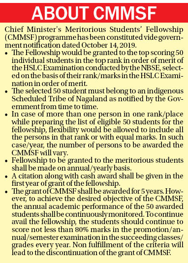 CM’s Fellowship support indigenous students of Nagaland