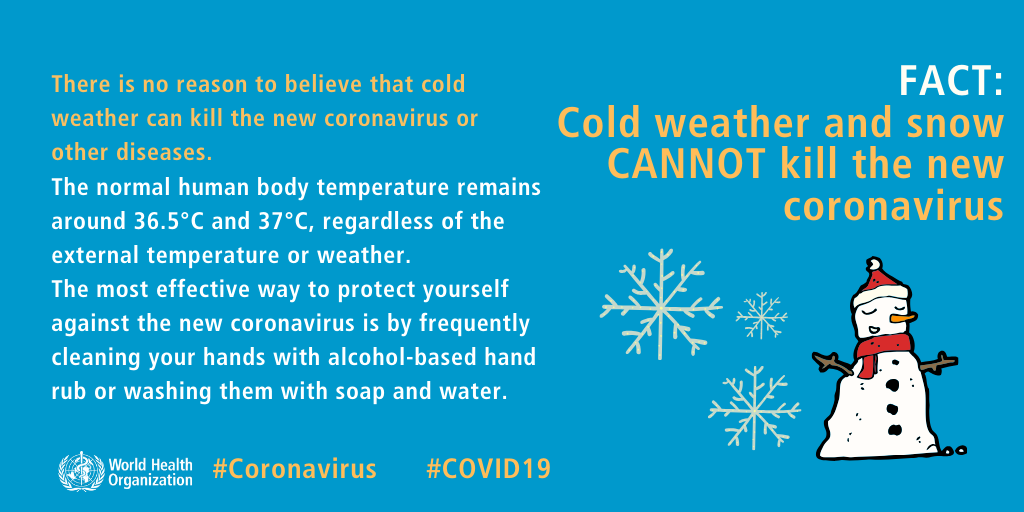 Myth 2: Cold weather and snow can kill COVID-19