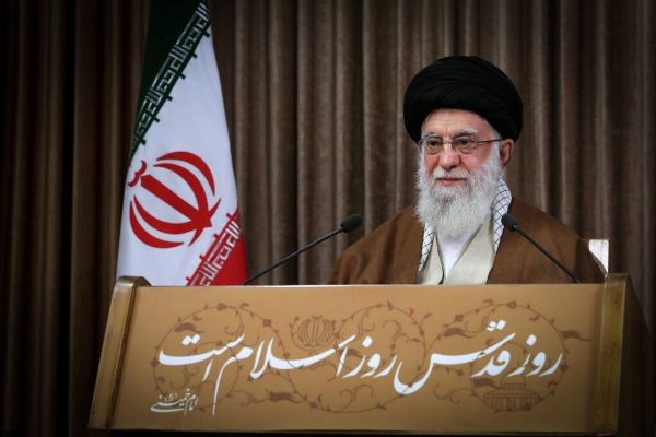 Iran's Supreme Leader Ayatollah Ali Khamenei delivers a live televised speech marking the annual Al-Quds Day (Jerusalem Day), in Tehran, Iran on May 22, 2020. (REUTERS Photo)