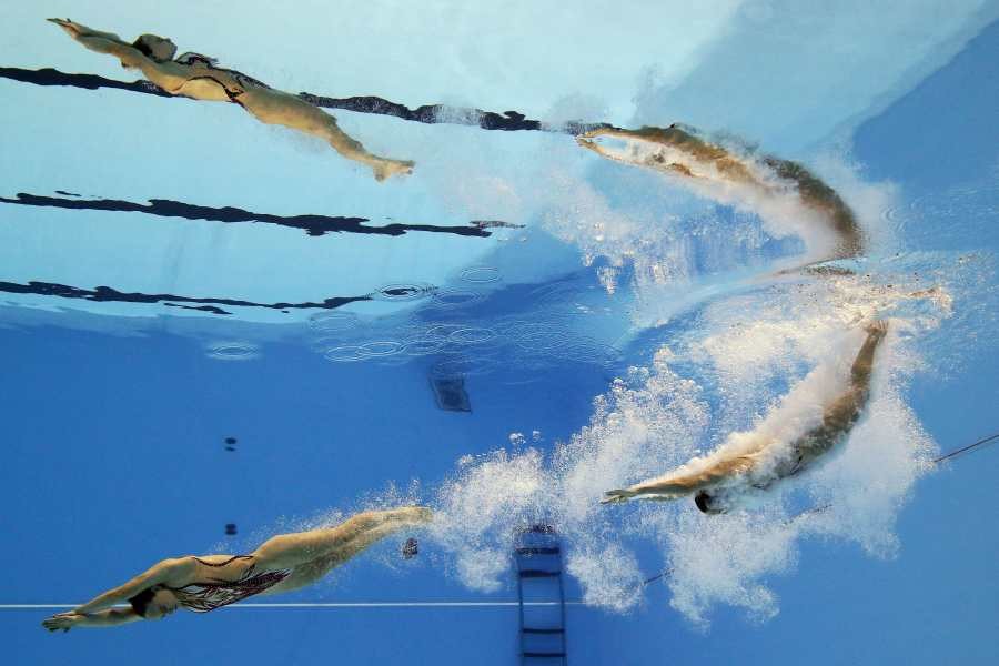 Kate Shortman and Isabelle Thorpe of Britain in action during the 18th FINA World Swimming Championships Women's Duet Free Preliminary at Yeomju Gymnasium in Gwangju, South Korea. (REUTERS/File Photo)