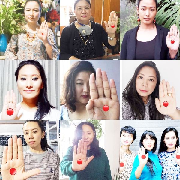 Women in Nagaland raising awareness on menstrual health via social media (#reddotchallenge in Instagram)