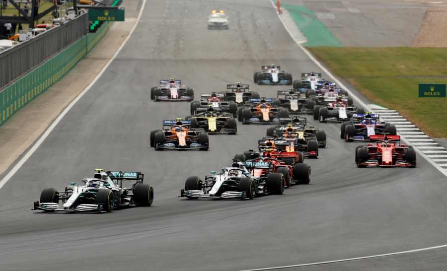 Mercedes' Valtteri Bottas leads Mercedes' Lewis Hamilton at the first corner of the race REUTERS/File Photo