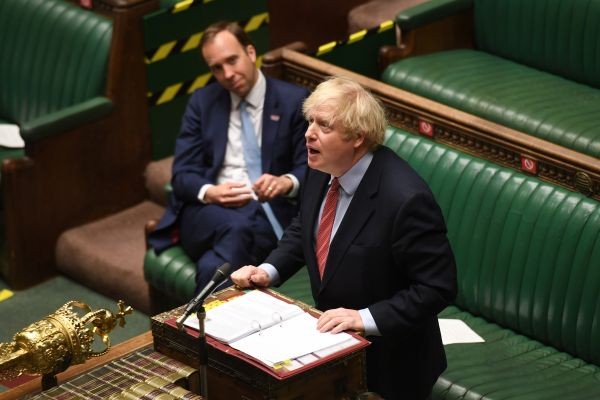 Britain's Prime Minister Boris Johnson speaks at the House of Commons during question period, amid the coronavirus disease outbreak, in London, Britain on May 20. (REUTERS Photo)