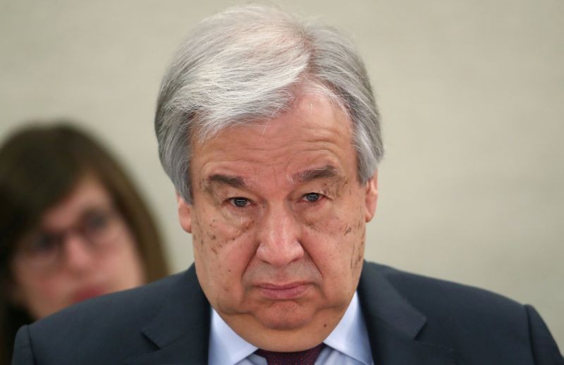 United Nations Secretary-General Antonio Guterres attends a session of the Human Rights Council at the United Nations in Geneva, Switzerland on February 24, 2020. (REUTERS File Photo)