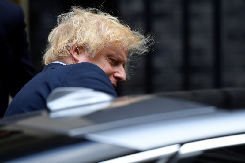 Britain's Prime Minister Boris Johnson gets into his official car as he leaves Downing Street in London, Britain on June 17.  (REUTERS Photo)