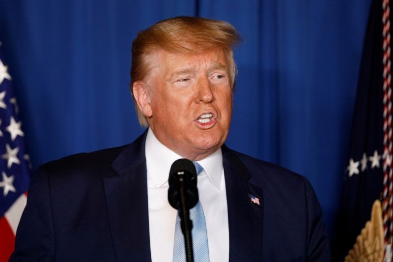 U.S. President Donald Trump delivers remarks following the U.S. Military airstrike against Iranian General Qassem Soleimani in Baghdad, Iraq, in West Palm Beach, Florida, US on January 3, 2020. (REUTERS File Photo)