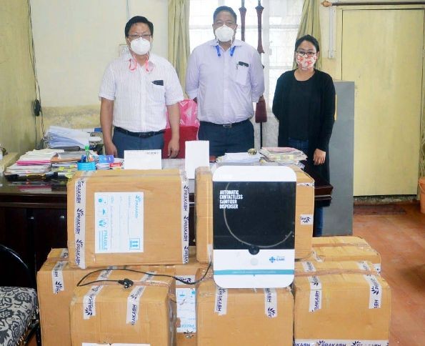 An anonymous donor donated ten units of automatic contactless mist based sanitizer dispensers to the Mokokchung District Task Force on COVID-19 which was dispatched to the Mokokchung Deputy Commissioner's office on June 17. (Morung Photo)