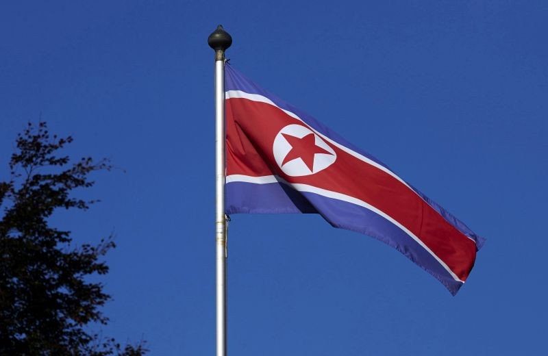 A North Korean flag flies on a mast at the Permanent Mission of North Korea in Geneva. (REUTERS File Photo)