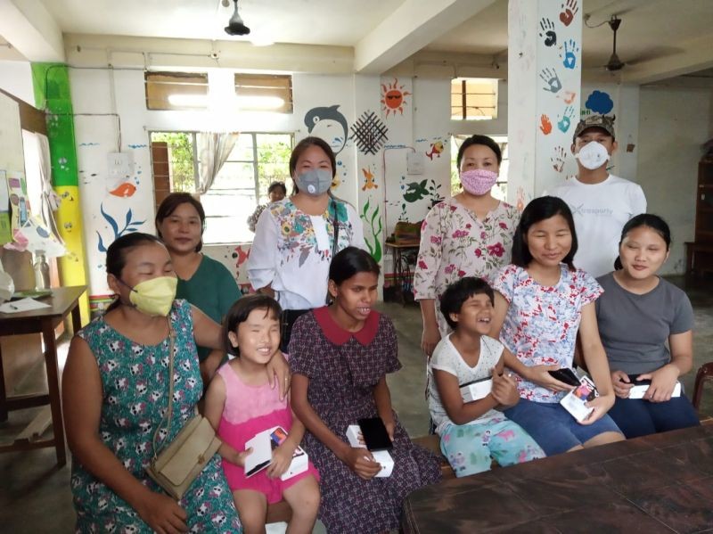 Children with Special Needs under Dimapur district received smart phones from Samagra Shiksha Nagaland to help them in learning from their school as well as to access online classes. (DIPR Photo)