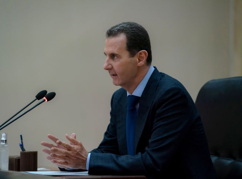Syrian President Bashar al-Assad addresses the government committee that oversees measures to curb the spread of the coronavirus disease (COVID-19), in Damascus, Syria in this handout released by SANA on May 4, 2020. (REUTERS File Photo)