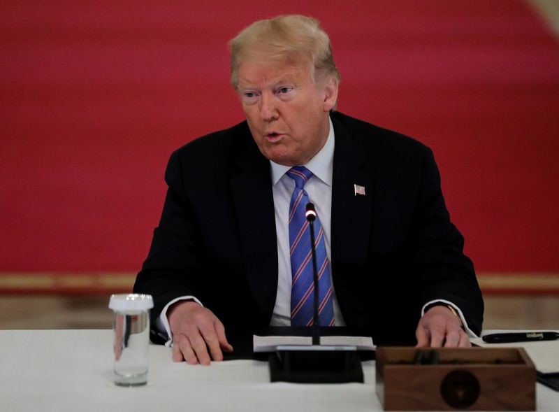 U.S. President Donald Trump speaks during a meeting of the American Workforce Policy Advisory Board in the East Room at the White House in Washington, US on June 26, 2020. (REUTERS Photo)