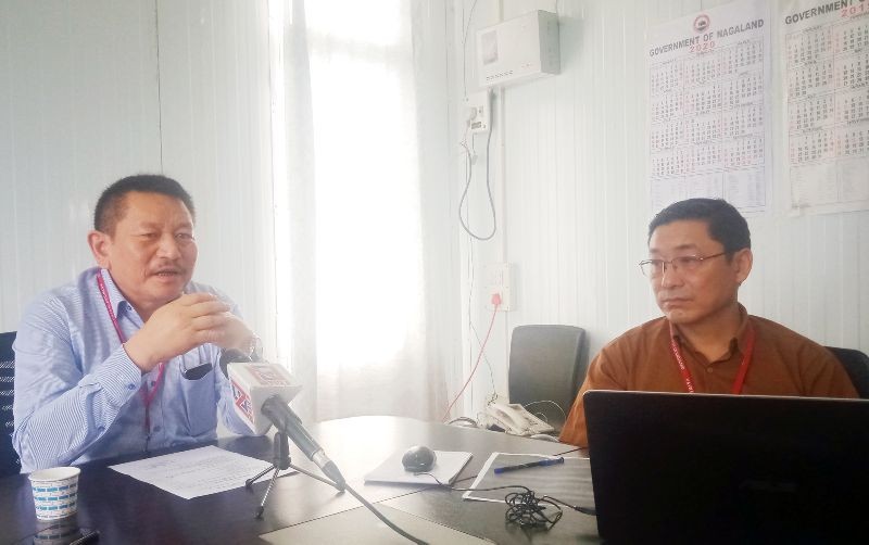 Dr Vizolie Z Suokhrie (Left) during and interaction with media persons in Kohima on June 9. (Morung Photo)