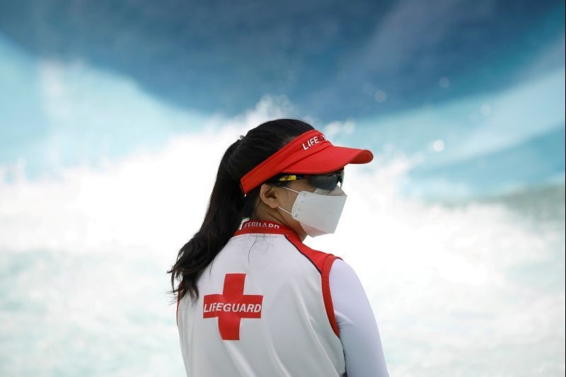 A water park employee looks on in Yongin, South Korea, as measures to avoid the spread of the coronavirus disease (COVID-19) continue on  June 5, 2020. (REUTERS File Photo)