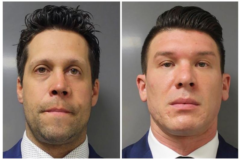 Buffalo Police officers Aaron Torgalski, 39, (L) and Robert McCabe, 32, who were arraigned on felony assault charges, pose in a combination of photographs provided by the Erie County District Attorney's Office in Buffalo, New York, US on June 6, 2020. (REUTERS Photo)