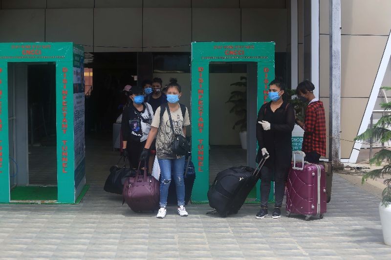 Returnees from the special train which arrived at Dimapur Railway Station from Thiruvananthapuram on June 13. (Morung Photo by Soreishim Mahong)