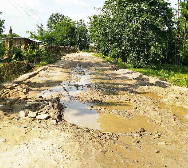 Section of the Mariani to Mokokchung road in deplorable condition. (Photo Courtesy: MMRVCF)