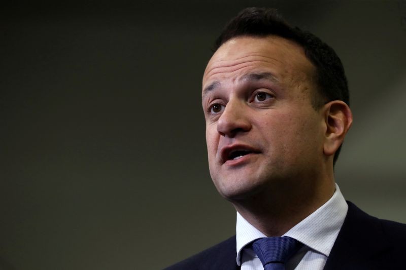Irish Prime Minister Leo Varadkar speaks at a count centre, during Ireland's national election, in Citywest, near Dublin on February 9, 2020. (REUTERS File Photo)