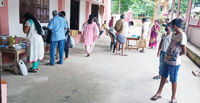 St Thomas Mission Society Dimapur and MGOS Church distributed food kits with essential items to COVID-19 lockdown affected families of Dimapur on July 12.