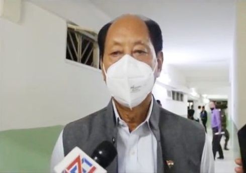 Nagaland Chief Minister Neiphiu Rio interacting with media persons after a State Cabinet meeting  at the Nagaland Civil Secretariat, Kohima on July 27. (Image: Kohima DD News/Youtube)