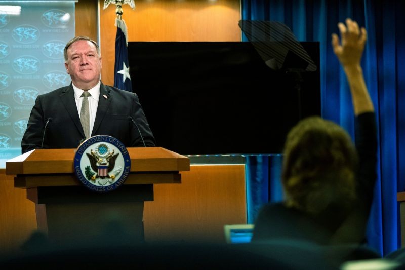 U.S. Secretary of State Mike Pompeo speaks during a news conference at the State Department in Washington, U.S., July 1, 2020. Manuel Balce Ceneta/Pool via REUTERS/File photo