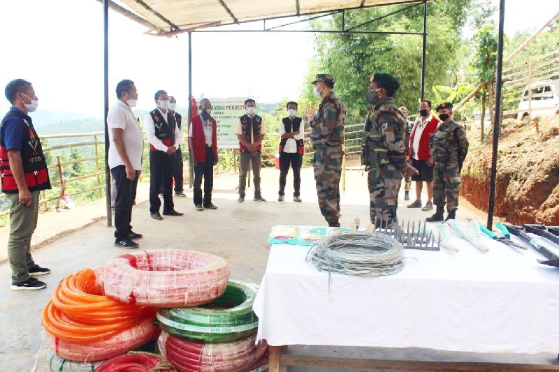 AR officials and others during the inauguration of Agro Farming Shed in Pungro village on July 31. (Photo Courtesy: HQ IGAR-N)