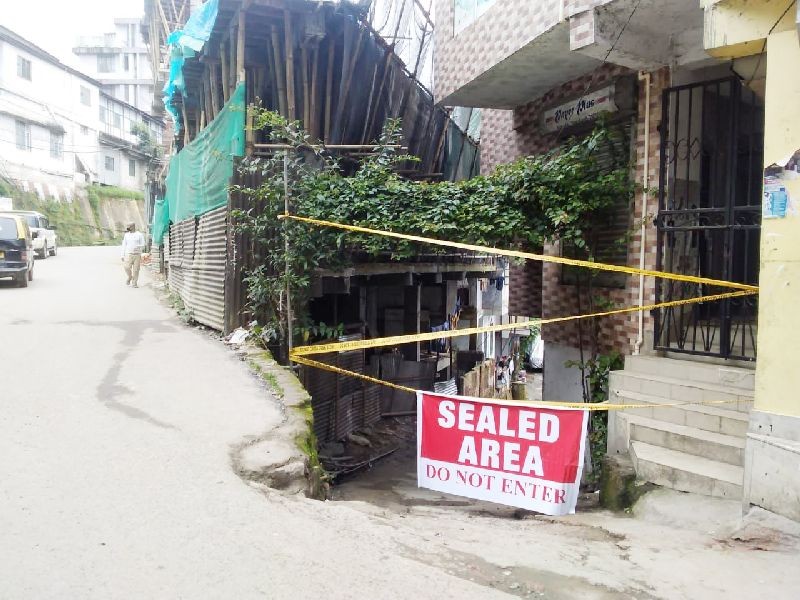 A sealed area near Choto Bosti in Kohima. The DC has ordered the sealing of 3 more areas in Kohima to contain the spread of COVID-19 and for necessary contact tracing.