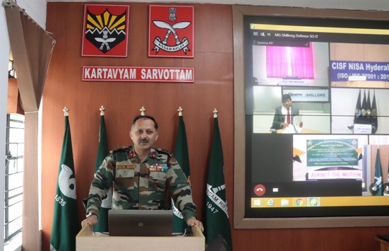 Brigadier Arjun Segan, SM**, Commandant, ARTC & School addressing the participants virtually.