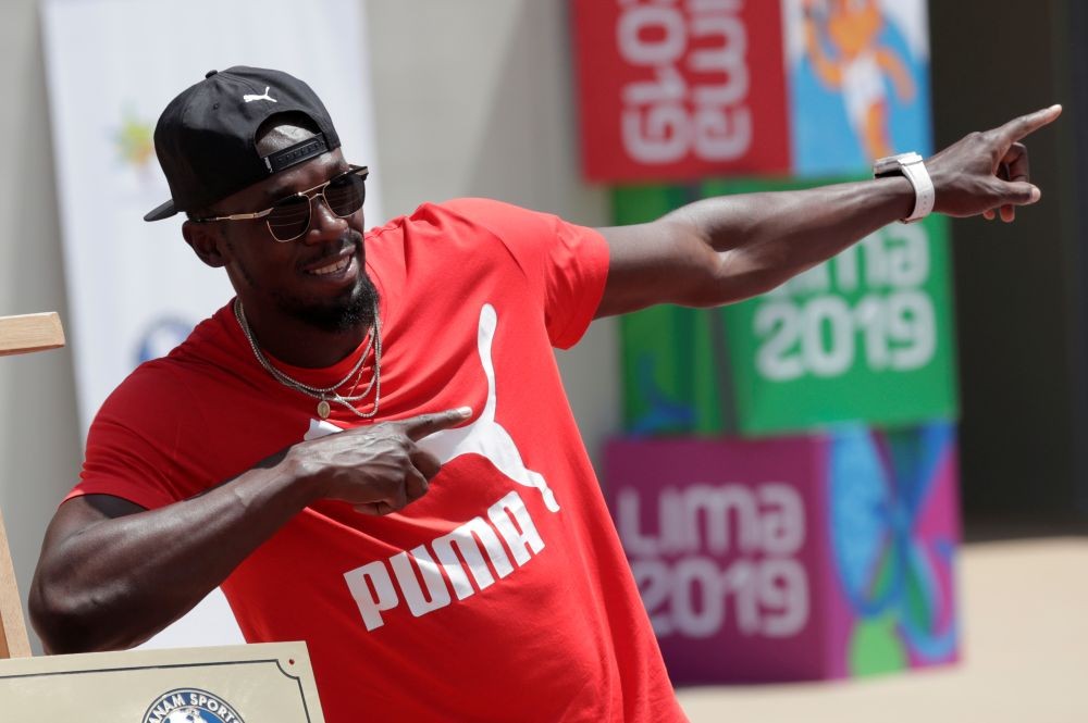 FILE PHOTO: Usain Bolt visits the remodeled Atletico de la VIDENA Stadium for the 2019 Pan American Games, Peru April 3, 2019  REUTERS/Henry Romero/File Photo