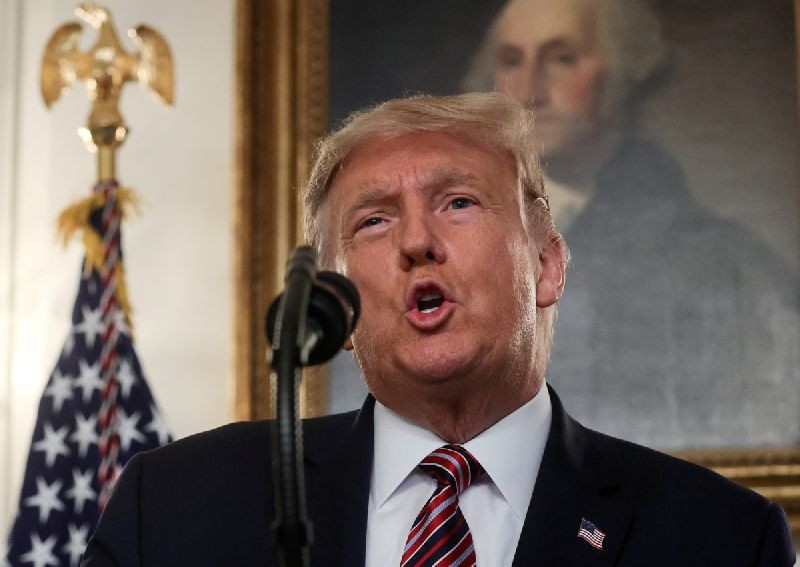 U.S. President Donald Trump delivers remarks on judicial appointments during a brief appearance in the Diplomatic Room at the White House in Washington, U.S., September 9, 2020. Jonathan Ernst/Reuters