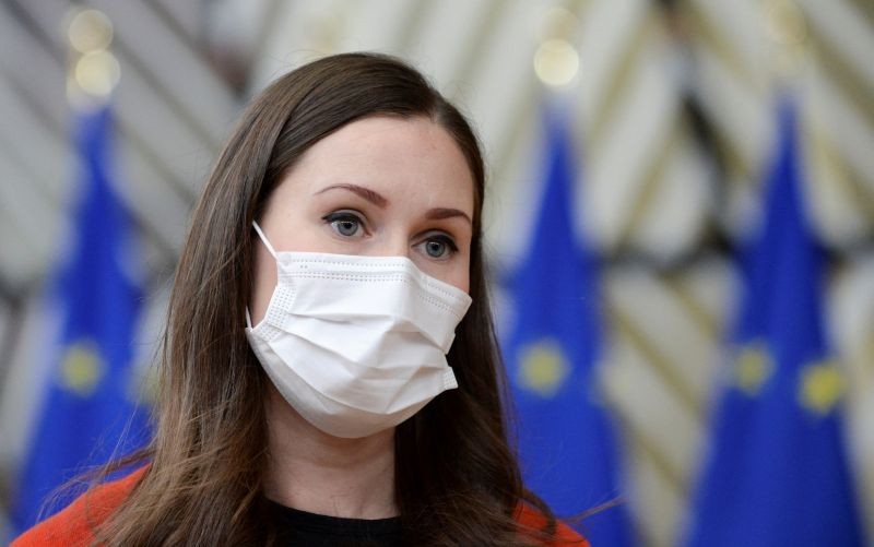 Finland's Prime Minister Sanna Marin arrives for the European Union leaders face-to-face summit in Brussels, Belgium October 16, 2020. REUTERS/Johanna Geron/Pool/File Photo