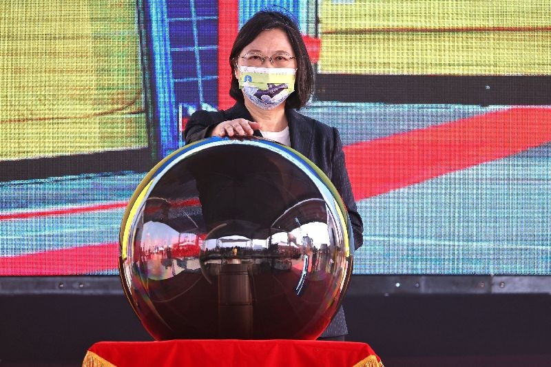 Taiwan President Tsai Ing-wen attends a ceremony for the start of construction of a new submarine fleet in Kaohsiung, Taiwan, November 24, 2020. REUTERS/Ann Wang