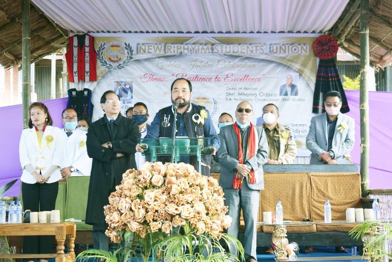 Y Patton addressing the NRSU Golden Jubilee celebration on December 19. (DIPR Photo)