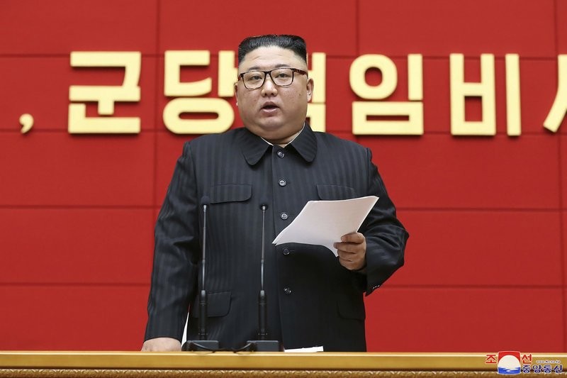 In this photo provided by the North Korean government, North Korean leader Kim Jong Un delivers a speech during a workshop of chief secretaries of city and county committees of the ruling Workers' Party in Pyongyang, North Korea, Wednesday, March 3, 2021. North Korea may be taking steps to extract plutonium to manufacture more nuclear weapons at its main atomic complex, recent satellite photos indicated, weeks after Kim vowed to expand his nuclear arsenal to cope with what he called U.S. hostility. Independent journalists were not given access to cover the event depicted in this image distributed by the North Korean government. The content of this image is as provided and cannot be independently verified. Korean language watermark on image as provided by source reads: "KCNA" which is the abbreviation for Korean Central News Agency. (Korean Central News Agency/Korea News Service via AP)